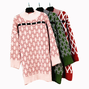 ハーフタートルネックプラスサイズの女性のニットセータードレス