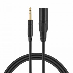 TRS 6.35 mm（1/4インチ）オス -  XLRオスケーブル、黒