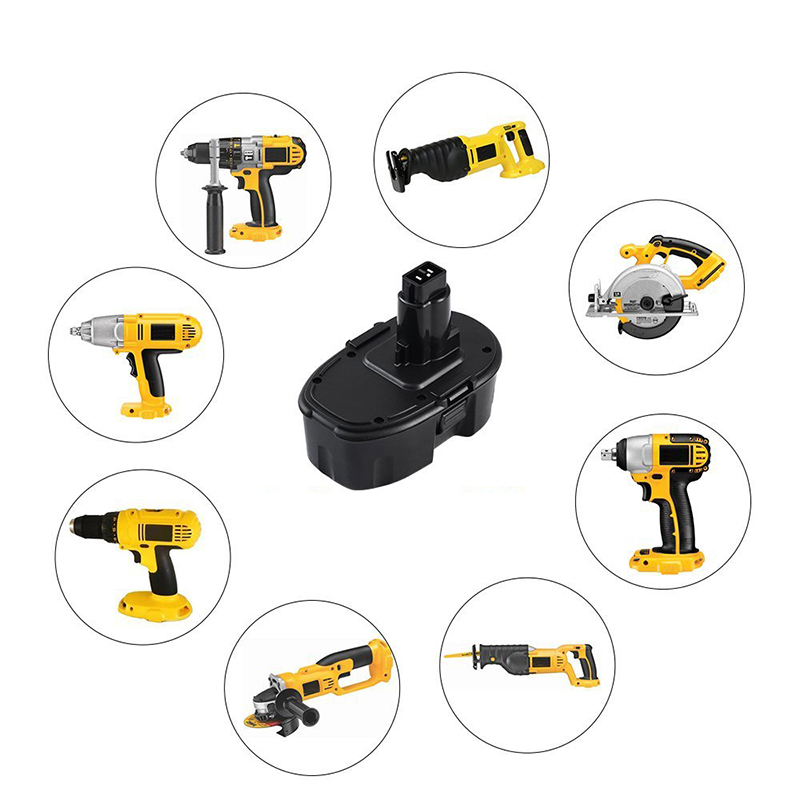 Dewalt DC9096、DC725、DE9095用交換用18V 1300mAh Ni-Cdコードレスドリル電池