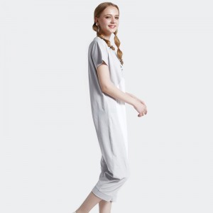 女性用刺繍コットンスパンデックスシングルジャージーワンシー