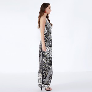 高品質の女性カジュアルマキシドレスロングマキシファッションカジュアル自由奔放に生きるフリル花ニットドレス