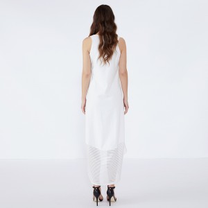 Roupas Femininasホワイトコットン服女性レースドレス