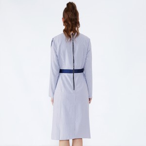 ストライプ長袖ウエディングレディースオフィス女性アパレルガウンデザインドレスJSW 2832