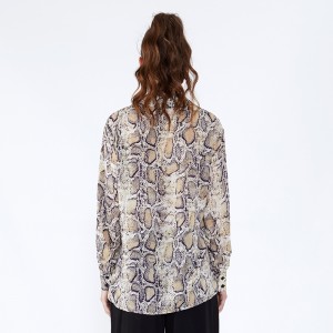 蛇紋プリント迷彩サリーデザインファムレディブラウス