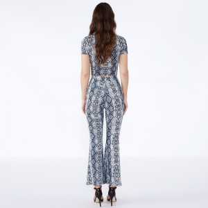 ヒョウ柄ボディコンショーツトレンディツーピースセット女性服