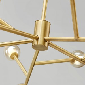 北欧のシンプルな人格ガラスアイアンレストランシャンデリアKm 2150