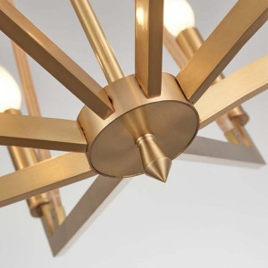 シンプルクリエイティブウッドアイアンホテルホームシャンデリアKm2122