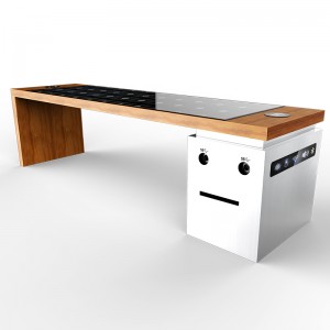 2019モダンデザインスマートソーラー屋外用家具ガーデンバックレスベンチ