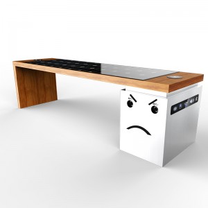 2019モダンデザインスマートソーラー屋外用家具ガーデンバックレスベンチ