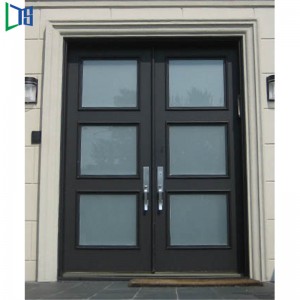 粉のコーティングまたは木の穀物が付いている大きい外部As2047の二重ガラス振動開き幅のフランスのアルミニウムドアは終わりました