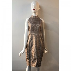 ジャカードハイネックドレスJLWD0016