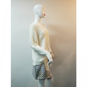 ホワイトVネックセーターRLWS0025F