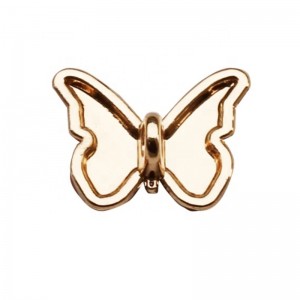 タックコーム13のためのファッションバタフライボタンデザイン衣服金属ゴールドシャンクボタン