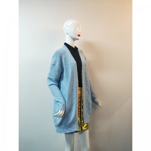 ブルーレターグリッドカーディガンRLWS0036F