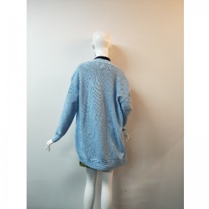 ブルーレターグリッドカーディガンRLWS0036F