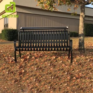 屋外公園のための太陽エネルギーの携帯電話の充電器の金属のベンチ