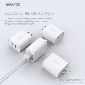 WEX  -  V24デュアルUSBトラベルチャージャー、ウォールチャージャー、パワーアダプター