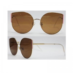 卸売カスタムロゴメタルサングラス女性ビッグキャットアイフレーム