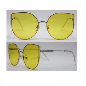 卸売カスタムロゴメタルサングラス女性ビッグキャットアイフレーム