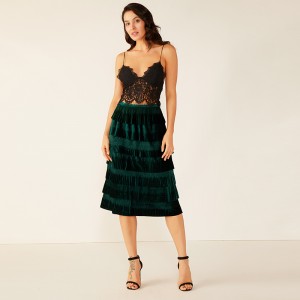 高品質ディープV女性レディースカジュアルセクシーシフォンフリルキャミソール