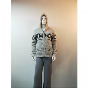 グレープリントフード付きセーターコートRLMS0066F