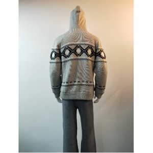 グレープリントフード付きセーターコートRLMS0066F