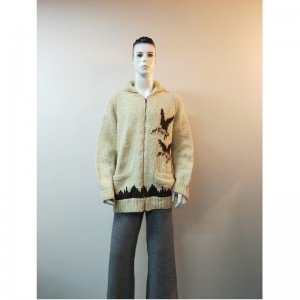 黄色プリントセーターコートRLMS0068F