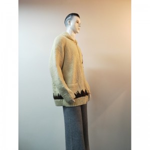 黄色プリントセーターコートRLMS0068F