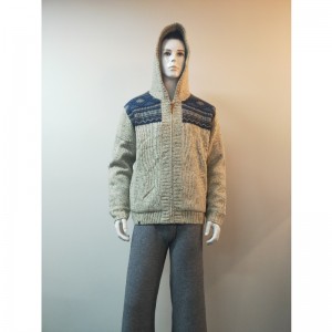 グレープリントフード付きセーターコートRLMS0077F