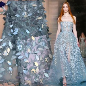 アジアの服のウェディングドレスの生地のための安いスパンコールそしてビーズの生地