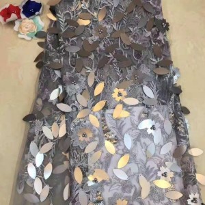 アジアの服のウェディングドレスの生地のための安いスパンコールそしてビーズの生地