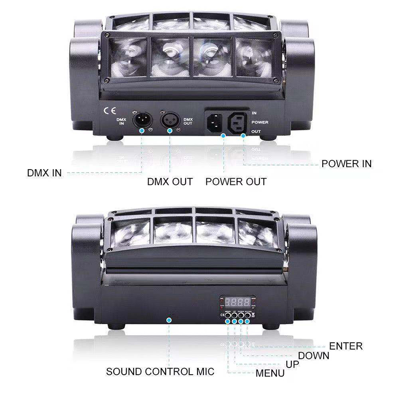 専門の製造8 * 10w 8の目のくもライトはdjライトを導きました