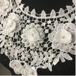 ビーズアップリケレース付​​きの新しい到着ネックカラー