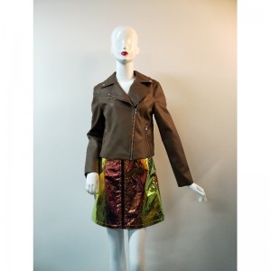 ブラウンPUバイカージャケットRLWPJ0016N