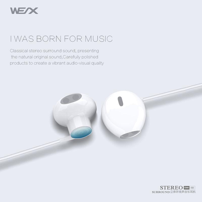 WEX 305 Traditional Earphons、Wired Earphones、Wired Headphones、EAR Bunds