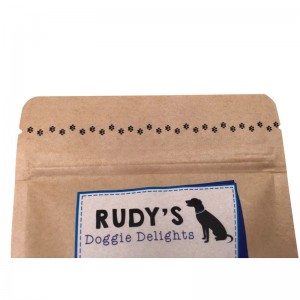 薄板になるジッパーのクラフト紙は犬の御馳走のための窓が付いている袋を立てます