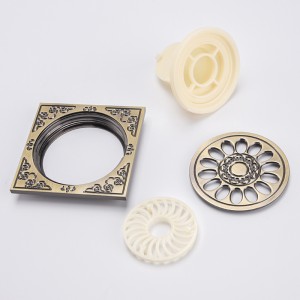 真鍮のポリ塩化ビニールの床の装飾的なシャワーの下水管はフィルターを覆います