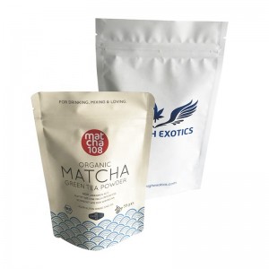 アルミホイルはジッパーの安い価格袋が付いている緑茶の粉のポリ袋のための袋を立てます