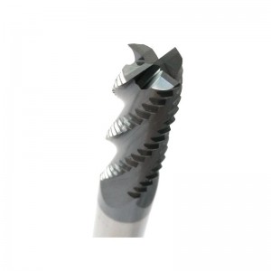 超硬ソリッドラフィングエンドミル、HRC45コーティング付きコーティング付き、4フルート、1/4 \