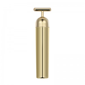 ビューティーバーパルスフェイシャルマッサージャー、T字型電気サインフェイスマッサージツール敏感肌用フェイスプルタイトファーミングリフト