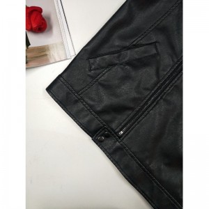 メンズブラックPUバイカージャケットRLMPJ0001