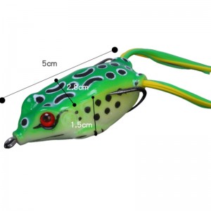 シリコーン雷カエルシミュレートされたレイカエルロードベイトフォールスベイトダブルフック​​ブラックベイトブラックフィッシュスペシャリングフィッシングギア