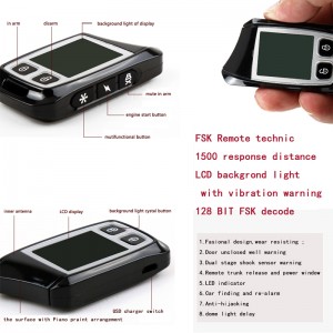 2つのFSK LCDの送信機が付いている車コードのグラバーの遠隔車警報500m
