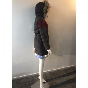 レディスコントラステッドパファーコートRLWPC0068