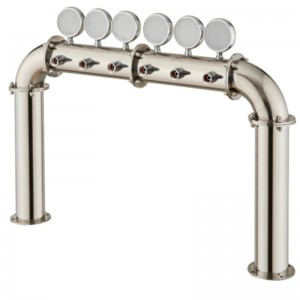 ビール配分装置棒レストランの上限のワインのコラムランプPVDが付いている6穴のドアのタイプワインタワー