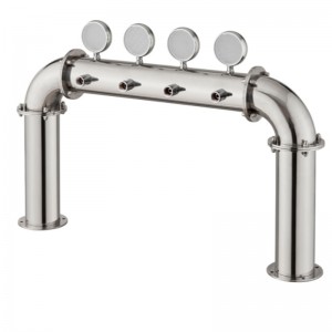 ビール配分装置棒レストランの上限のワインのコラムランプPVDが付いている4穴のドアのタイプワインタワー