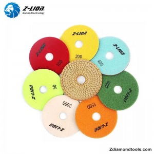Z-LION ZL-123C樹脂プロジェクト用のウェットダイヤモンドフレキシブル研磨パッド