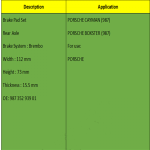 ブレーキプレート（OE：987 352 939 01）