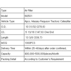 エアフィルタ（6 i 2501）