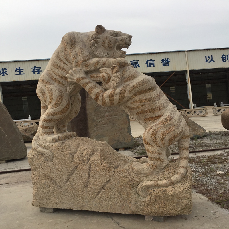 大規模な石のトラ石の彫刻と彫刻ナチュラルピュアハンドワークアートワーク